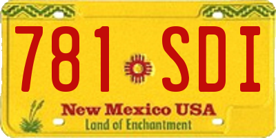 NM license plate 781SDI