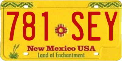 NM license plate 781SEY