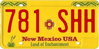NM license plate 781SHH