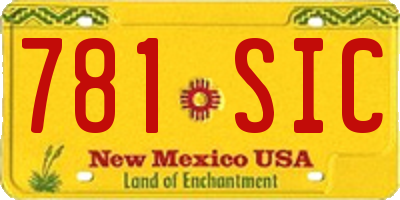 NM license plate 781SIC