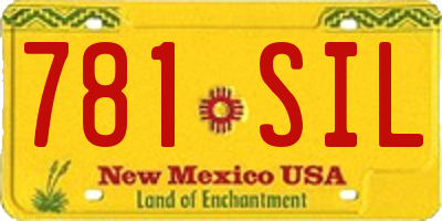 NM license plate 781SIL