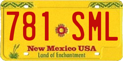 NM license plate 781SML
