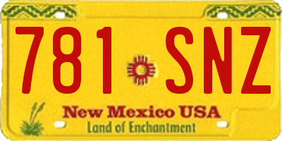 NM license plate 781SNZ