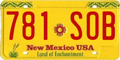NM license plate 781SOB