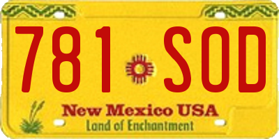 NM license plate 781SOD