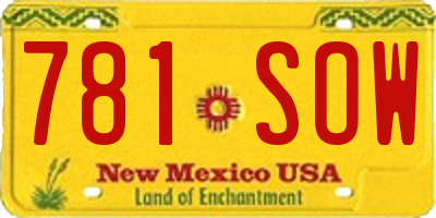 NM license plate 781SOW