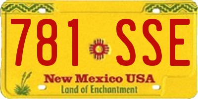 NM license plate 781SSE