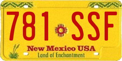 NM license plate 781SSF