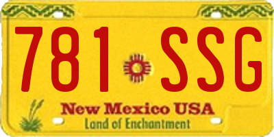 NM license plate 781SSG