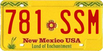 NM license plate 781SSM