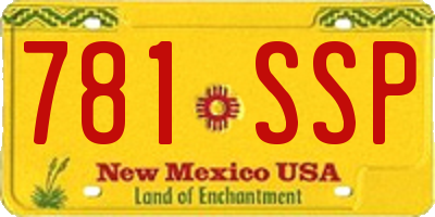 NM license plate 781SSP
