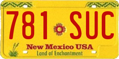 NM license plate 781SUC