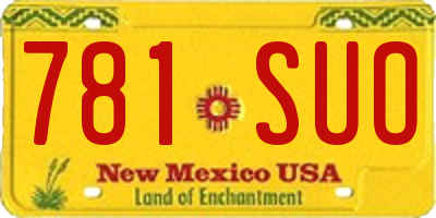 NM license plate 781SUO