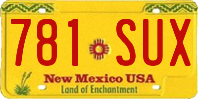 NM license plate 781SUX