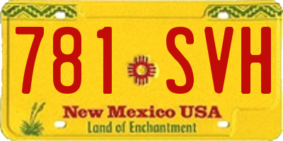 NM license plate 781SVH