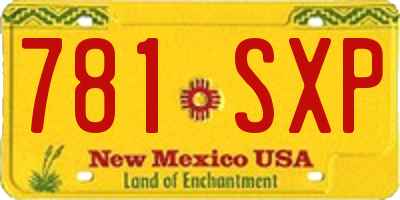 NM license plate 781SXP