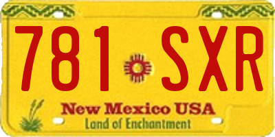 NM license plate 781SXR