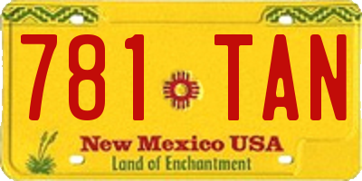 NM license plate 781TAN