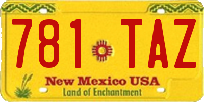 NM license plate 781TAZ