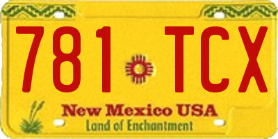 NM license plate 781TCX