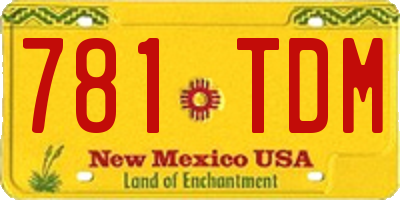 NM license plate 781TDM