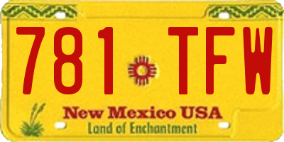 NM license plate 781TFW