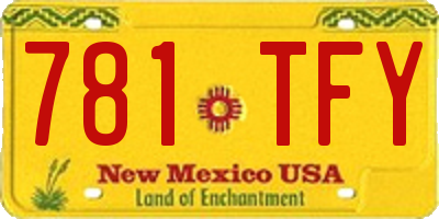NM license plate 781TFY