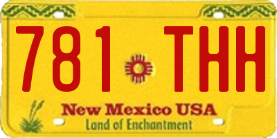 NM license plate 781THH