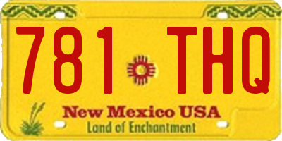NM license plate 781THQ