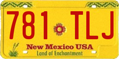 NM license plate 781TLJ