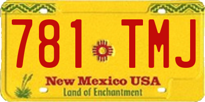 NM license plate 781TMJ