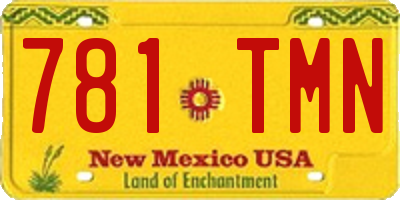 NM license plate 781TMN