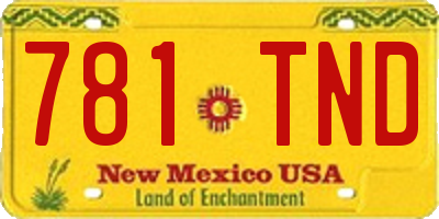 NM license plate 781TND