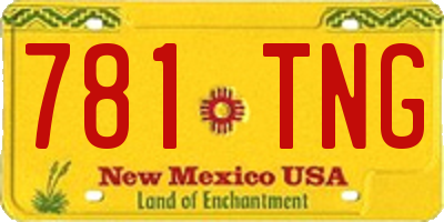 NM license plate 781TNG
