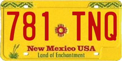 NM license plate 781TNQ