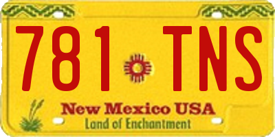 NM license plate 781TNS