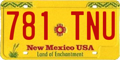NM license plate 781TNU