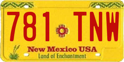 NM license plate 781TNW