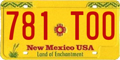 NM license plate 781TOO