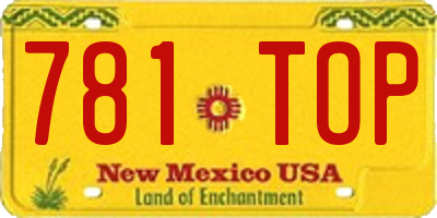 NM license plate 781TOP