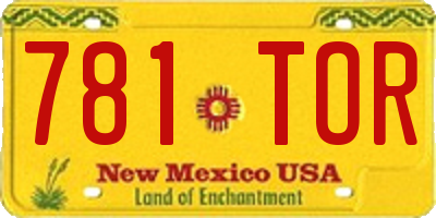 NM license plate 781TOR
