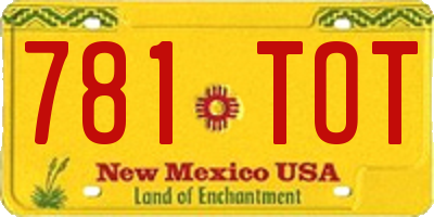NM license plate 781TOT