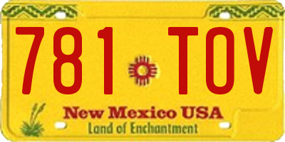 NM license plate 781TOV