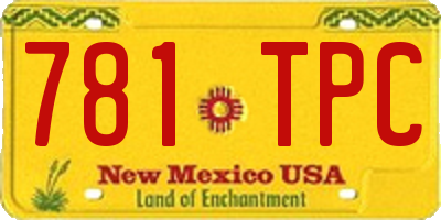 NM license plate 781TPC