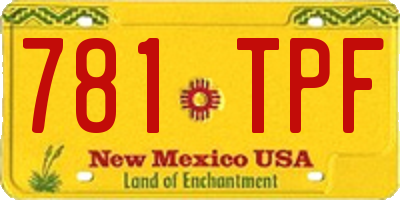 NM license plate 781TPF