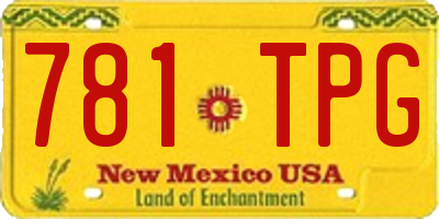NM license plate 781TPG
