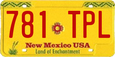 NM license plate 781TPL