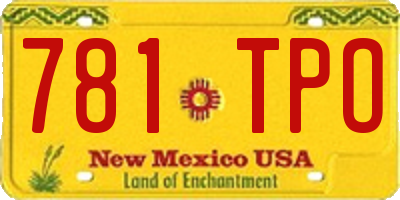 NM license plate 781TPO
