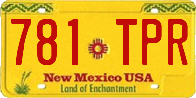 NM license plate 781TPR