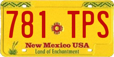 NM license plate 781TPS